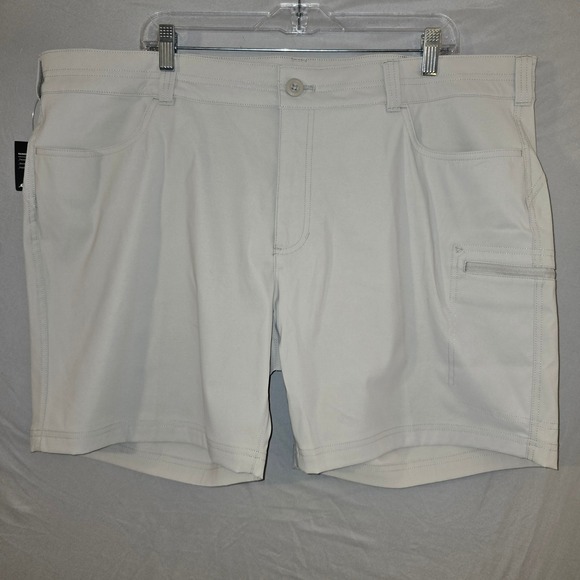 Eddie Bauer Pants - Eddie Bauer Rainier Shorts 22W Womens Pumice Beige Stretch Hiking UPF 50 2023